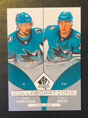 Erik Karlsson/Timo Meier 2022-23 Insert  SP Authentic Collaborations C-24 - Image 1 of 2