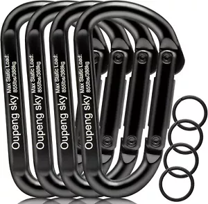 Moschettone Clip 4Pack 855lbs 3" Caribeaners Resistente per Amache Campeggio Nero - Foto 1 di 12