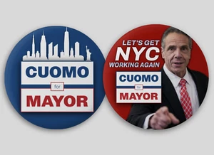 Andrew Cuomo for New York City Mayor Pinback Buttons Democrat Eric Adams 2.25" - Picture 1 of 1