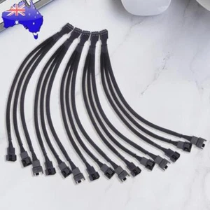 4 pin PWM Fan Cable 1 to 3 ways  Splitter Black Sleeved Extension Cable - Afbeelding 1 van 11
