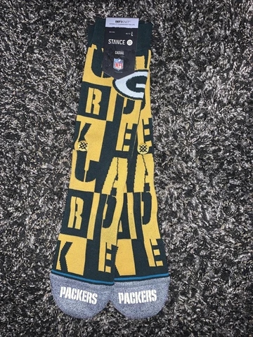 Stance Infiknit Backfield NFL Green Bay Packers Casual Socks Rodgers L 9-13 NWT Cover