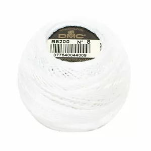 DMC Pearl Cotton Balls Size 8 Snow White Size 8 87 Yards Embroidery Cross Stitch - Picture 1 of 1