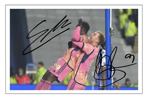 FOTO firmada por GNONTO & BAMFORD 6x4 regalo preimpresión firma LEEDS UNITED - Imagen 1 de 2