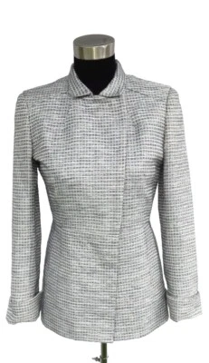 Chaqueta Carlisle Talla 0 Gris Plateado Vestido Social de Noche Informal Mezcla de Algodón XS S Foto 1 de 4