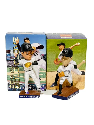 Nolan Arenado & Jorge De La Rosa Bobbleheads Colorado Rockies 2015 w/Boxes (2) Cover