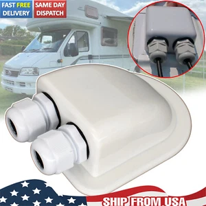 Double Wire Cable Entry Gland Boat RV Caravan Roof Solar Panel Junction Box US - Picture 1 of 6