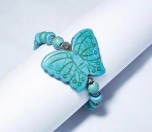 CYNTHIA LYNN "FLYING COLORS" FARBIGES HOWLITH PERLEN SCHMETTERLING ARMBAND 7 FARBEN - Bild 1 von 8