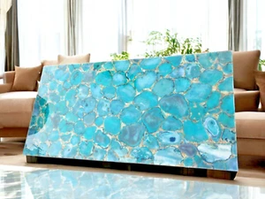 Agate Stone Kitchen Slab Countertop Handmade Random Gemstone Work Patio Decor - Picture 1 of 10