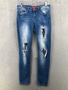 YMI WannaBettaButt Skinny Jeans Destroyed Ripped Women’s 11 Juniors Stretch 7714 - Picture 1 of 10