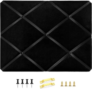 Black Fabric Memo Bulletin Board Velvet Pin Board for Wall Vision Board Message  - Picture 1 of 5