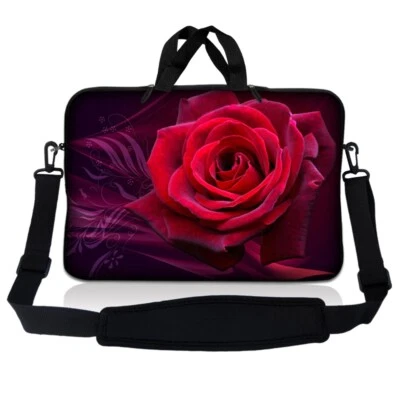 Funda de transporte para portátil de 15,6 pulgadas con correa para el hombro Macbook Acer rojo rosa Foto 1 de 3