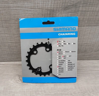 Shimano SLX M7000-11 Inner Chainring 24t 64 BCD 11-Speed Alloy For 34-24t Set - Image 1 of 2
