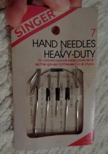 VINTAGE SINGER HAND NEEDLES -ONE PACKAGE OF 7 HEAVY DUTY NEEDLES ITEM# 01025 - Picture 1 of 5