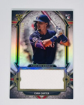 Evan Carter 2024 Topps Triple Threads Jumbo Relic /48 #SJR-EC Rookie RC Rangers - Image 1 of 4