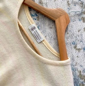 Brunello Cucinelli Multicolor Striped Cashmere Sweater - Picture 1 of 11
