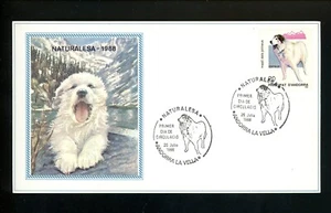 Postal History Spanish Andorra FDC #186 dogs pyrenean mastiff 1988 - Picture 1 of 2