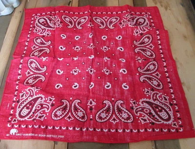 Pañuelo pañuelo baúl elefante algodón rojo cachemira pañuelo vintage Foto 1 de 4