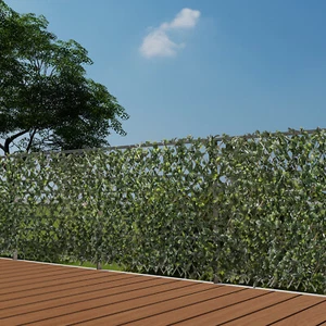 Artificial Expandable Faux Ficus Leaves Single Fence Panel Home Garden Decor - Picture 1 of 9