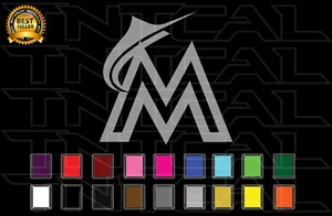 Miami Marlins Decal Sticker Baseball Team Logo MLB Car Truck Window Wall - Picture 1 of 2