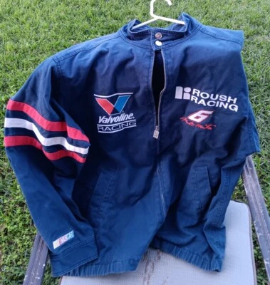 Chase Authentics 男式 Rouch Racing NASCAR 衬衫/夹克蓝色 L Mark Martin #6 — 第 1/4 张图片
