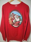 Vintage 80s Sweatshirt Pullover Christmas Santa Happy Holiday's Toys Unisex L*