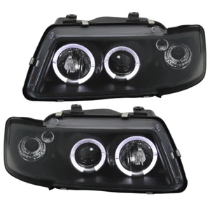 Scheinwerfer Klarglas Set Angel Eyes für Audi A3 8L Bj. 96-00 Schwarz - Bild 1 von 4