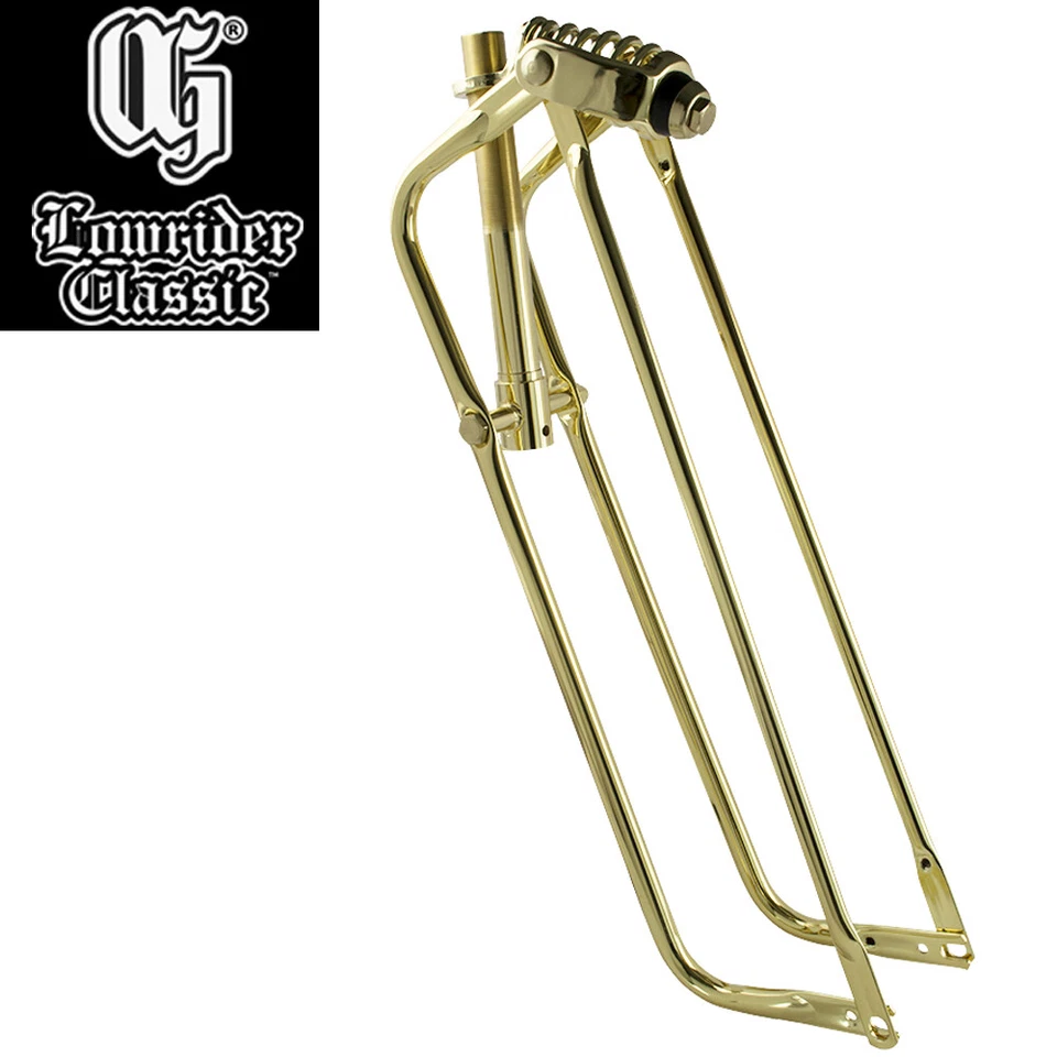 Lowrider Classic 26" Steel OG Vintage Spring Fork 1" Gold - Image 1 of 1