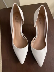 Call It Spring - White D'Orsay Slip On Pointy Pumps! US Size 9.0 Euro 41 UK8 - Picture 1 of 5