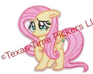 🔥 MLP My Little Pony "Fluttershy" Walking Die-Cut Iron On Embroidered Patch - Picture 1 of 6