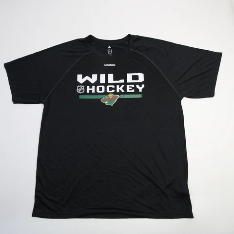 Minnesota Wild adidas Climalite Short Sleeve Shirt Men's Black New Cover