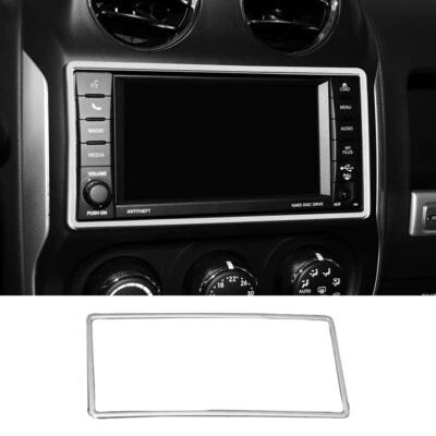 Cubierta de interruptor de control de botón de CD central cromada para Jeep Patriot Compass 2011-2016 Foto 1 de 4