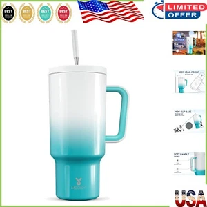 40oz Azure Travel Mug with Straw & Leak-Proof Lid, Perfect for Hot & Cold - Picture 1 of 9