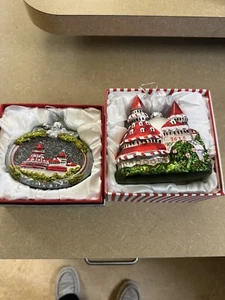 Rare 2010 Hotel Del Coronado Glass "The Sweetest Season" 2011 Silver Bells Combo - Picture 1 of 5