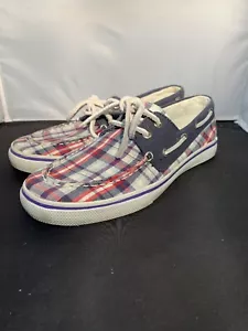 Sperry Top-Sider karierte Bahama Slipper Bootsschuhe Größe 4,5M - Bild 1 von 11