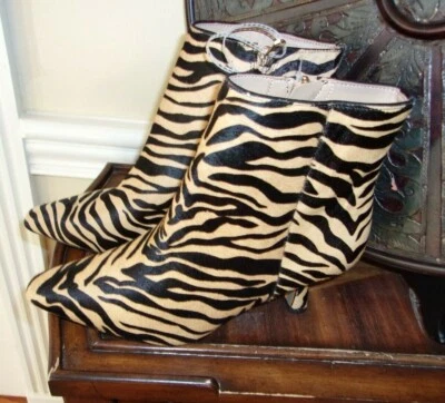 New Sam Edelman Cow Hair Leather Animal Print Ankle Boots 8.5M - Image 1 of 4