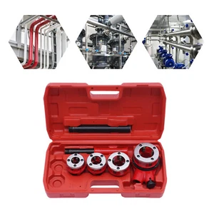 Pipe Threading Kit Pipe Threader 1/2''-1-1/4'' BSPT Plumber Set Die Dies Set Red - Picture 1 of 9