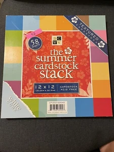 DCWV The. Summer Cardstock Stack 12” X 12” White Core * Textured * Acid Free - Picture 1 of 9