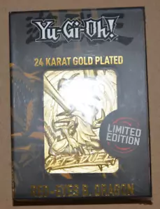 YU-GI-OH LIMITED EDITION RED EYES B. DRAGON FACTORY SEALED 24K GOLD PLATED CARD - Picture 1 of 2