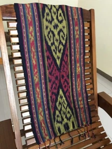 Hand Woven Blanket Batak Motif Woven Shawl  Ethnic Indonesian Culture 40x185 cm - Picture 1 of 4
