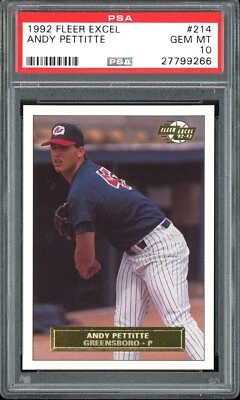 ANDY PETTITTE 1992 FLEER EXCEL #214 PSA 10 RC - Image 1 of 2