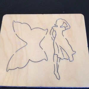 CROSS-CUTS SM WOODEN DIE 5"x4.25" FAIRY & WINGS **SIZZIX BIG SHOT, BIG SHOT PRO - Picture 1 of 5