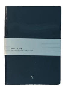 Nuevo Cuaderno Montblanc #146 Forrado Corte Plateado Índigo Azul Oscuro Azul Marino - Imagen 1 de 6