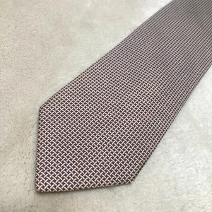Corbata Hermes roja impresa con logotipo usada limpia sin manchas ni daños - Imagen 1 de 5