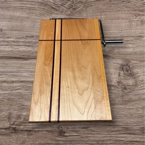 Handcrafted Cheese Slicer Cutting Board Maple and Thin Strips of Purple Heart - Picture 1 of 4