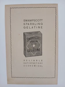 Swampscott Sparkling Gelatine Purity Sparkle Strength Boston MA. (Print Ad) 1905 - Imagen 1 de 3