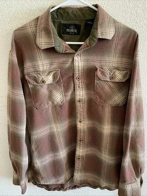 Redhead Lg Long Sleeve Button Up Shirt Brown Plaid Flannel - Image 1 of 3