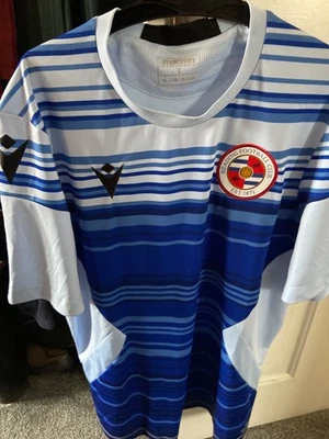 Reading FC Training T Shirt Macron dark and light blue.  - Image 1 of 2