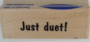 Timbro Testo Montaggio Legno Rosso 2003 Vintage Stampabilities CR1031 Just Duet! - Foto 1 di 4