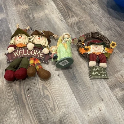 Fall Decorations Welcome Happy Harvest Scarecrows  - Image 1 of 4