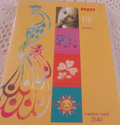 Tarjeta/estuche/folleto creativo PFAFF 2140/44/70 diseño Madeira #316 usado Foto 1 de 3